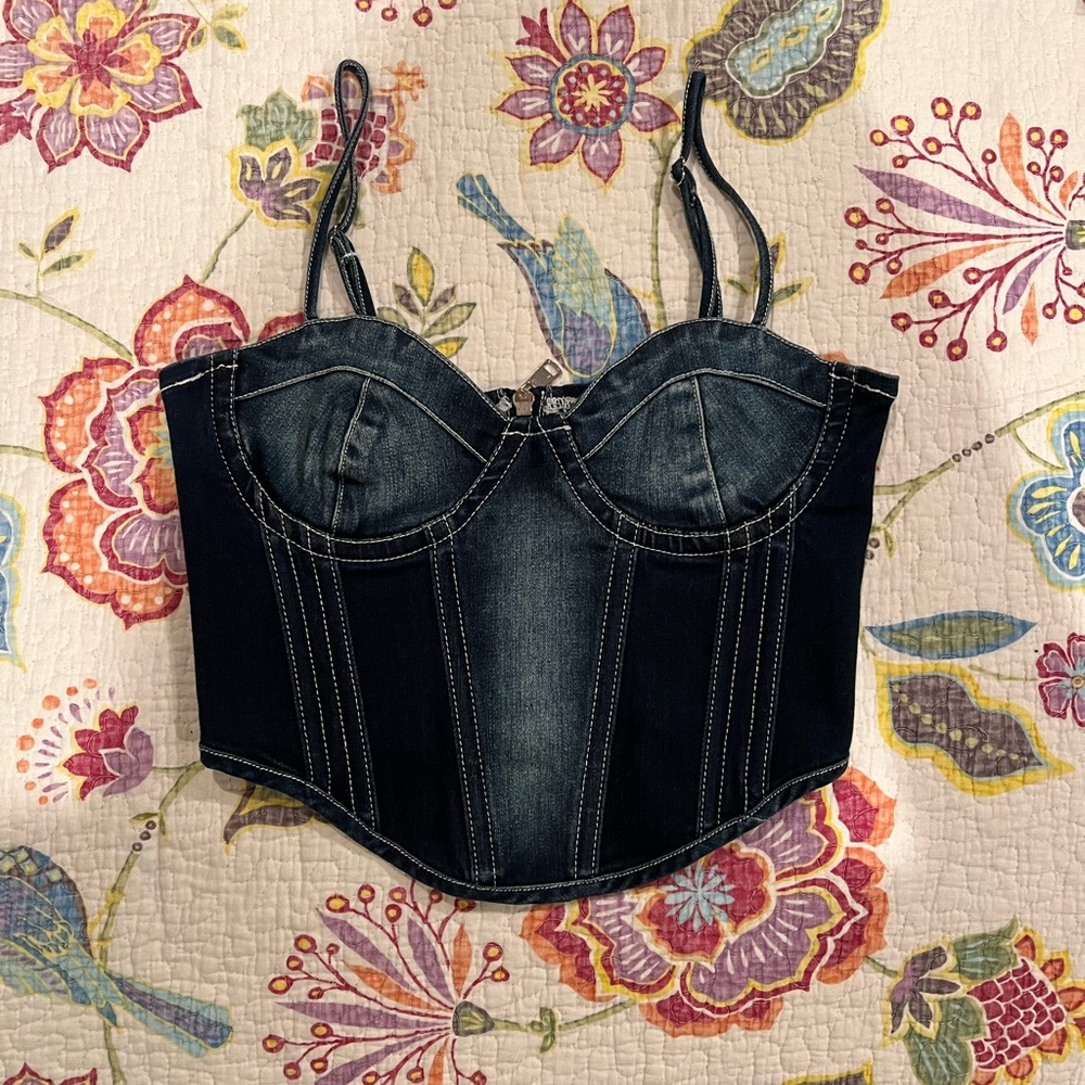 Denim Corset Top